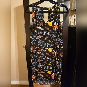 Old Navy Black Floral Midi Dress